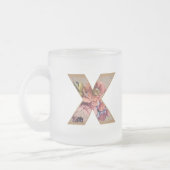 Initialbuchstabe X Monogramm für rustikale Flora Mattglastasse (Links)