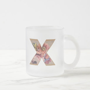 Initialbuchstabe X Monogramm für rustikale Flora Mattglastasse