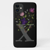 Initialbuchstabe X Plus Blumendesign Case-Mate iPhone Hülle (Rückseite)