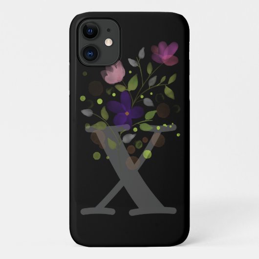 Initialbuchstabe X Plus Blumendesign Case-Mate iPhone Hülle (Rückseite)