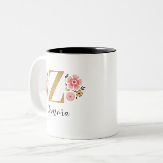 Initialbuchstabe Z Zweifarbige Tasse (Vorderseite Links)