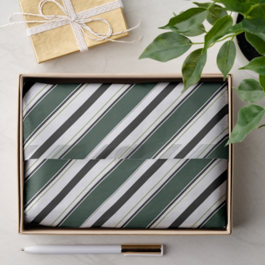 Initialbuchstaben der schwarzen grünen Streifen Kr Seidenpapier (Geschenk)