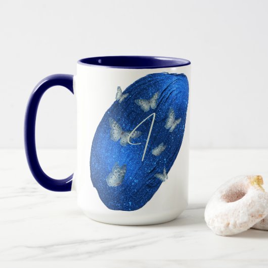 Initialbuchstaben für Royal Blue Butterfells Tasse (Mit Donut)