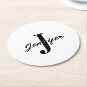 Initialbuchstaben und Name benutzerdefinierten Runder Pappuntersetzer (Angewinkelt)