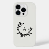 Initialcreme-Neutral-Leaf-Monogramm Case-Mate iPhone Hülle (Rückseite)