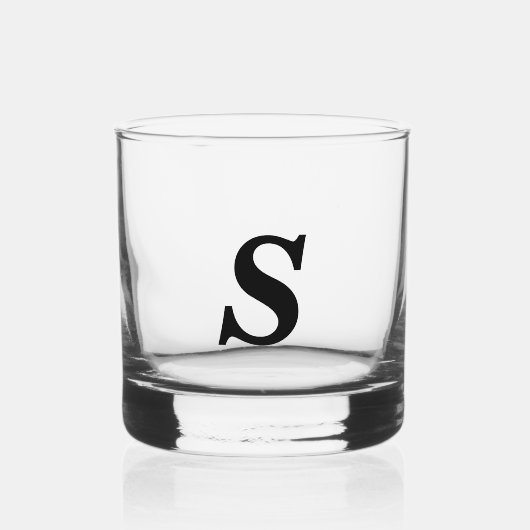Initiale benutzerdefinierte moderne Monogramm Whiskyglas (Vorderseite)
