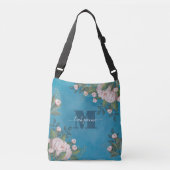 Initiale benutzerdefinierte Monogramm Rosa Floral Tragetaschen Mit Langen Trägern (Vorderseite)