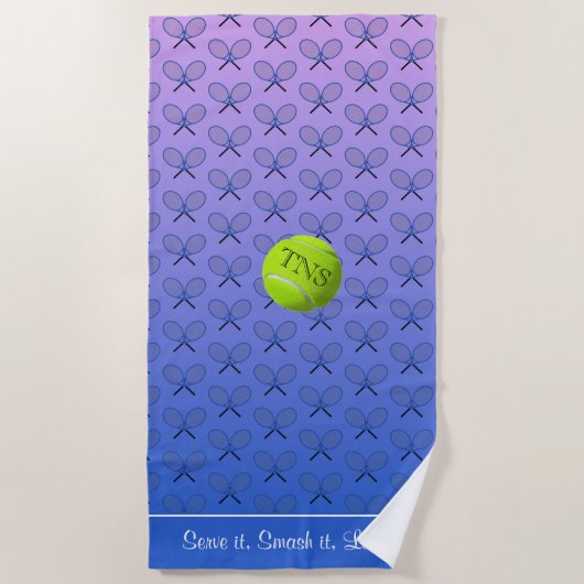 Initiale benutzerdefinierter Text gemustert blau p Strandtuch (Vorderseite)