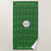 Initiale benutzerdefinierter Text gemustert grün Strandtuch (Vorderseite)