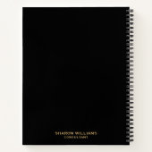 Initiale Berufliche Black-Gold-Monogramm Notizblock (Rückseite)