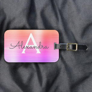 Initiale Bezeichnung des rosafarbenen, pastelfarbe Gepäckanhänger