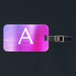Initiale Bezeichnung des rosafarbenen, pastelfarbe Gepäckanhänger<br><div class="desc">Pastel Ombre Pink,  Orange und Lila gebürstetes Metallfolienmonogramm Name und Anfangskennzeichen des Gepäckstücks. Diese Taschenmarke ist ideal für Zurück in die Schule,  Arbeit oder Reisen.</div>