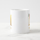 Initiale botanische Personalisierte florale Monogr Jumbo-Tasse (Vorderseite)