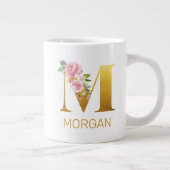 Initiale botanische Personalisierte florale Monogr Jumbo-Tasse (Rechts)