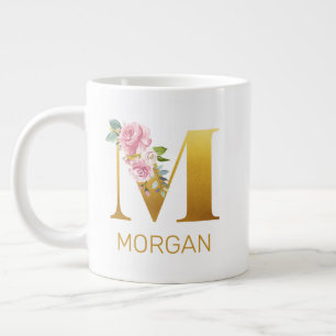 Initiale botanische Personalisierte florale Monogr Jumbo-Tasse