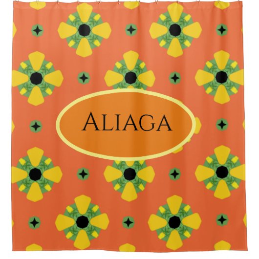 INITIALE Bright Birthday oder Anniversary Geschenk Duschvorhang (Vorderseite)