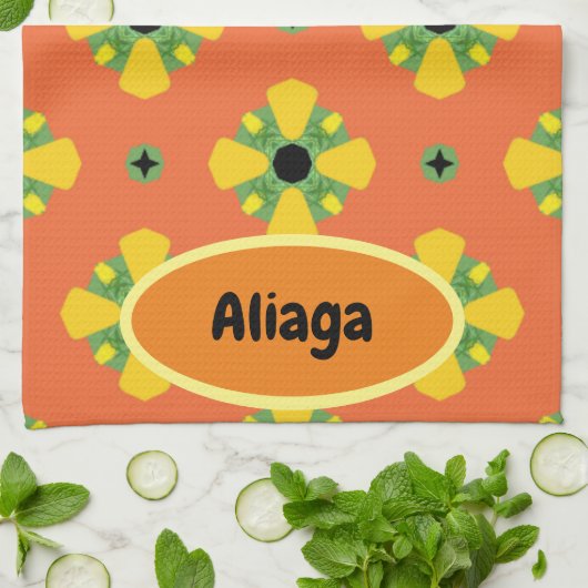 INITIALE Bright Birthday oder Anniversary Geschenk Geschirrtuch (Gefaltet)