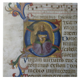 Initiale "D" Frau 531 f.169v Historiated Ki Fliese