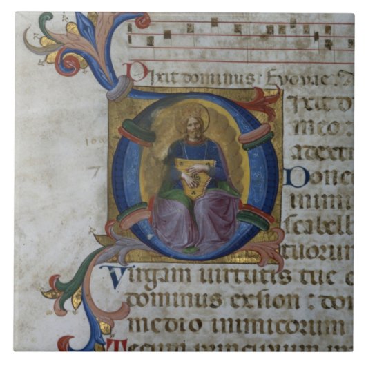 Initiale "D" Frau 531 f.169v Historiated Ki Fliese (Vorderseite)