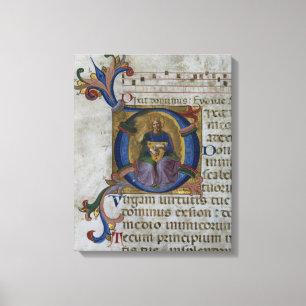 Initiale "D" Frau 531 f.169v Historiated Ki Leinwanddruck