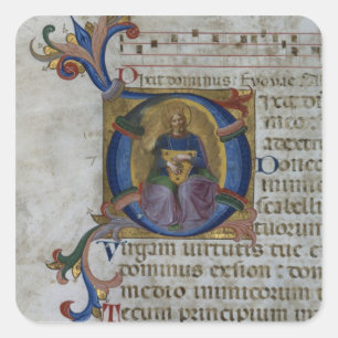 Initiale "D" Frau 531 f.169v Historiated Ki Quadratischer Aufkleber