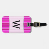 Initiale + Dünnes magentarotes und rosa Gepäckanhänger (Vorderseite horizontal)