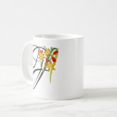 Initiale F, Vintage Falling Stars Kaffeetasse (Vorderseite Links)