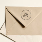 Initiale Fuchsia Monogram Script-Rücksendeadresse Permastempel