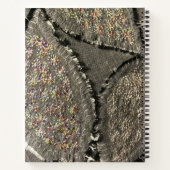 Initiale graue Leinen-Aspekt Blumengrunge kreativ Notizblock (Rückseite)