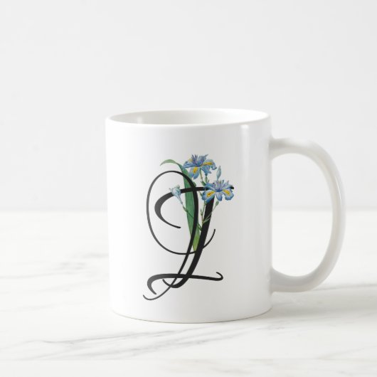 Initiale I, Vintage-Iris-Kaffeetasse Kaffeetasse (Rechts)