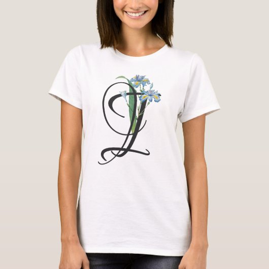 Initiale I, Vintage Iris T-Shirt (Vorderseite)