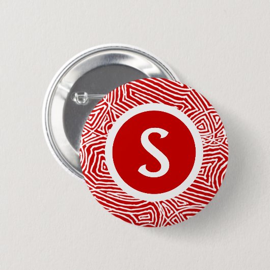 Initiale in Rot Button (Vorne & Hinten)