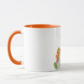 Initiale Katzenfrühlingserkennung und Orange-Blume Tasse (Links)