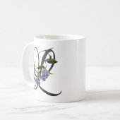 Initiale L, Vintage-Laurel-Clockvine-Kaffeetasse Kaffeetasse (Vorderseite Links)