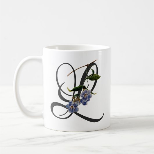 Initiale L, Vintage-Laurel-Clockvine-Kaffeetasse Kaffeetasse (Links)