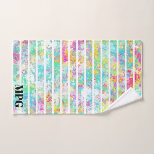 Initiale lebhafte Aquarellmalerei multicolor Badhandtuch Set (Handtuch)