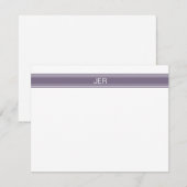 Initiale lila Personalisierte Monogramm Mitteilungskarte (Vorne/Hinten)