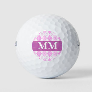 Initiale lila und weiße Monogramm Golfball