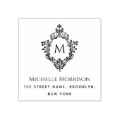 Initiale Name-Adresse des eleganten Wappen Monogra Gummistempel (Prägung)