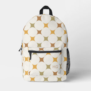 Initiale neutrale Retro Mustard Yellow Monogram Bedruckter Rucksack