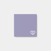 Initiale niedliche Lila Heart Monogramm Post-it Klebezettel (Vorderseite)