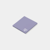 Initiale niedliche Lila Heart Monogramm Post-it Klebezettel (angewinkelt)