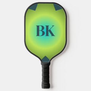 Initiale ombre blauer Cyan gelb grün aquamarin fet Pickleball Schläger