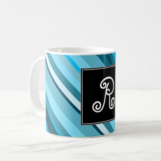 Initiale + Ozean-Inspirierte Kaffeetasse (Vorderseite Links)