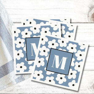 Initiale Retro-Blume für benutzerdefinierte Monogr Serviette