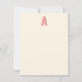 Initiale rosa und orangefarbene Retro-Typografie Mitteilungskarte (Vorderseite)