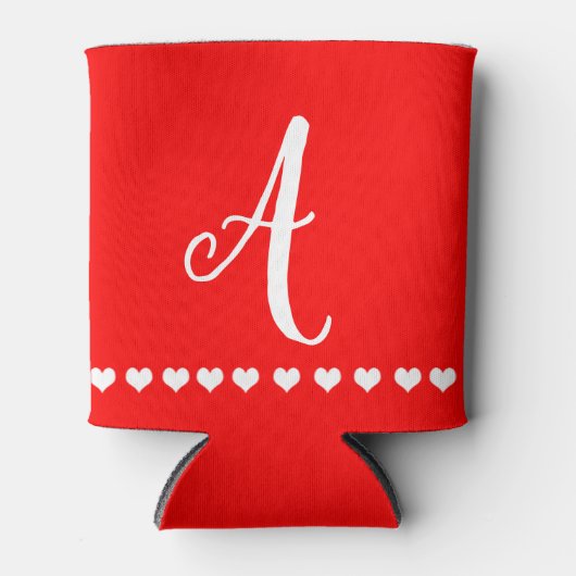 Initiale Rot-und Weißmonogramm Dosenkühler (Vorderseite)