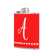 Initiale Rot-und Weißmonogramm Flachmann (Links)