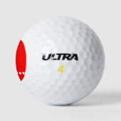 Initiale Rot-und Weißmonogramm Golfball (Logo)