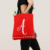 Initiale Rot-und Weißmonogramm Tasche (Von Nahem)